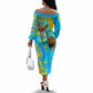 Saint Lucia Kings Cricket Off The Shoulder Long Sleeve Dress Crowned Lion And Parrot Half Style