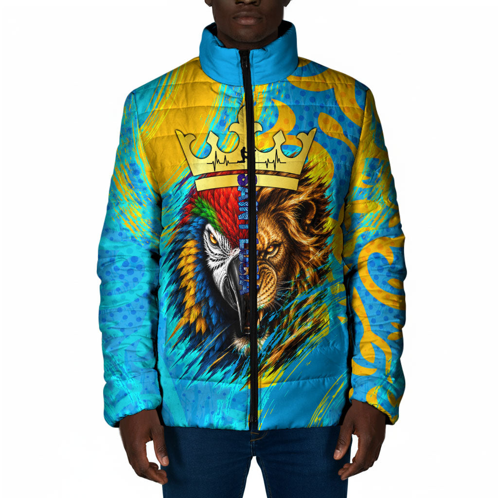 Saint Lucia Kings Cricket Padded Jacket Crowned Lion And Parrot Half Style