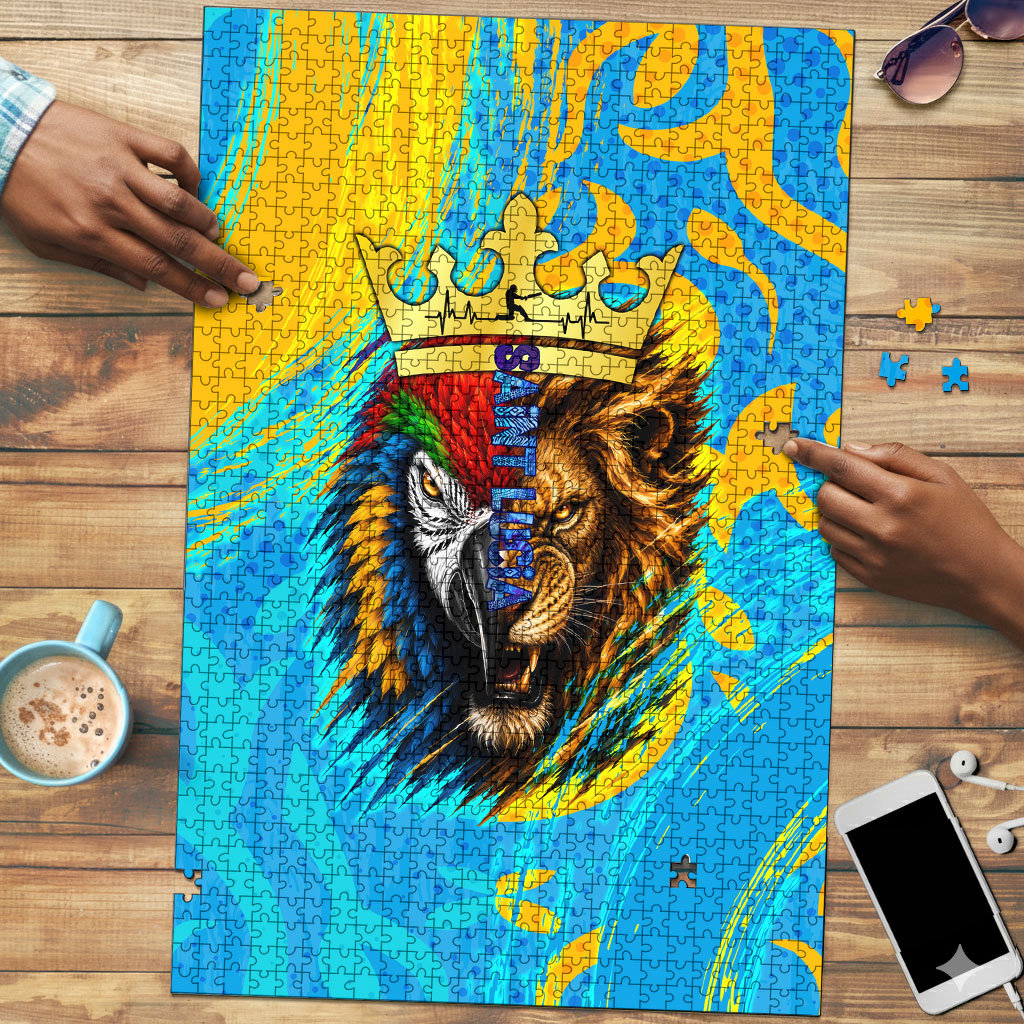 Saint Lucia Kings Cricket Puzzle Crowned Lion And Parrot Half Style
