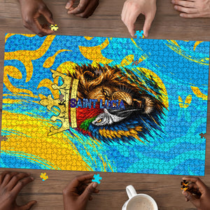 Saint Lucia Kings Cricket Puzzle Crowned Lion And Parrot Half Style