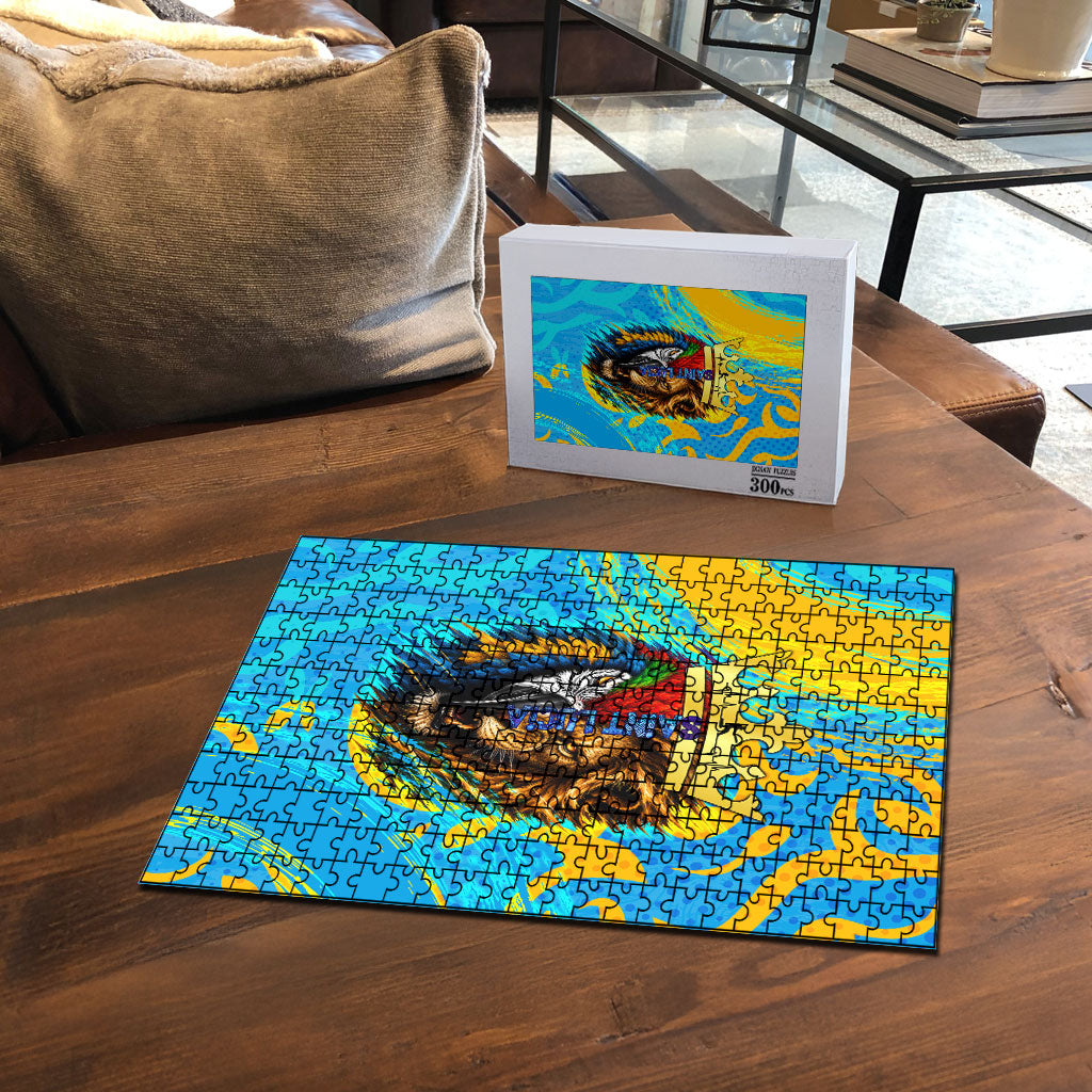 Saint Lucia Kings Cricket Puzzle Crowned Lion And Parrot Half Style