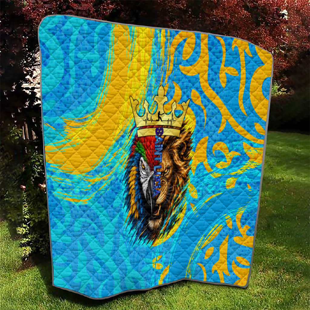 Saint Lucia Kings Cricket Quilt Crowned Lion And Parrot Half Style
