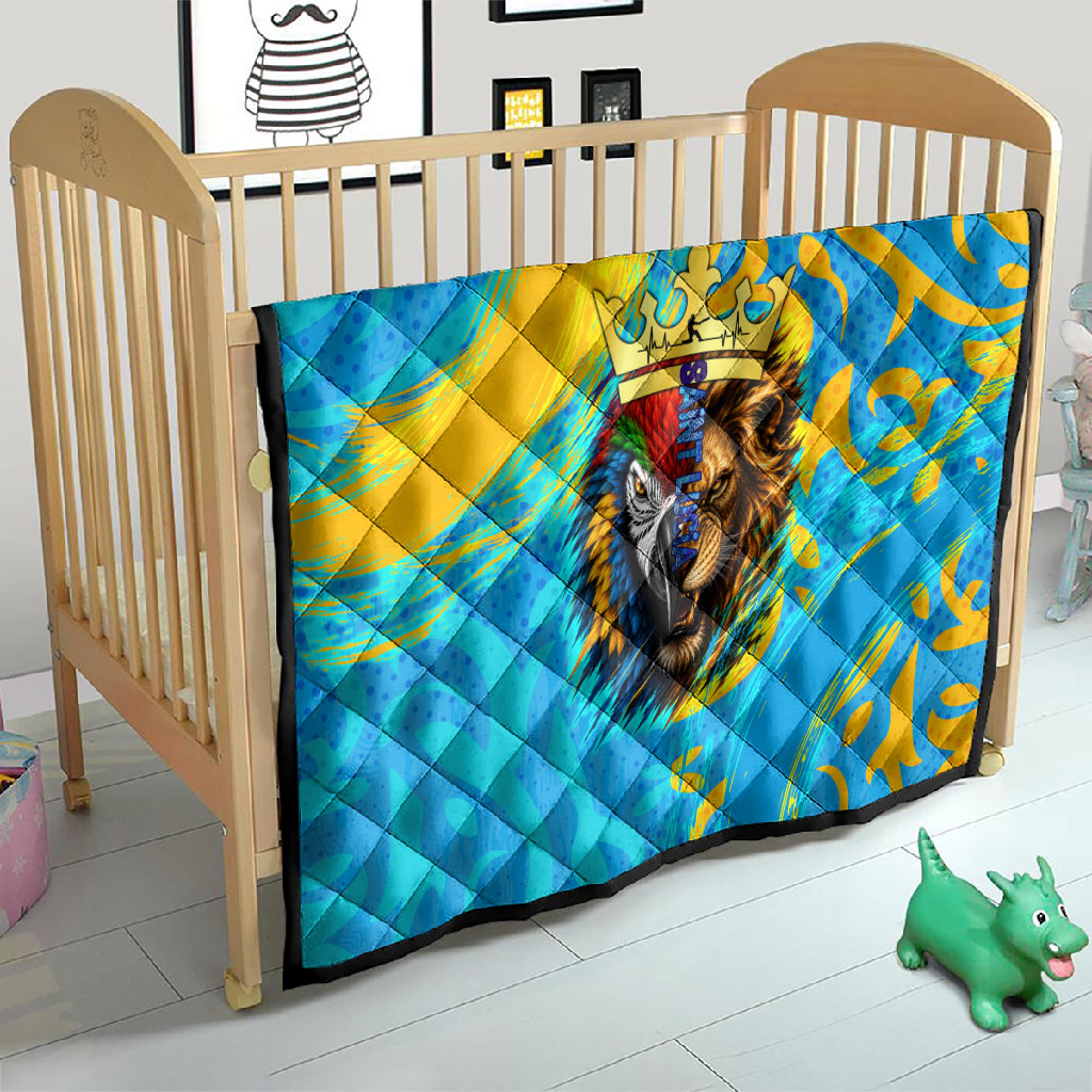 Saint Lucia Kings Cricket Quilt Crowned Lion And Parrot Half Style