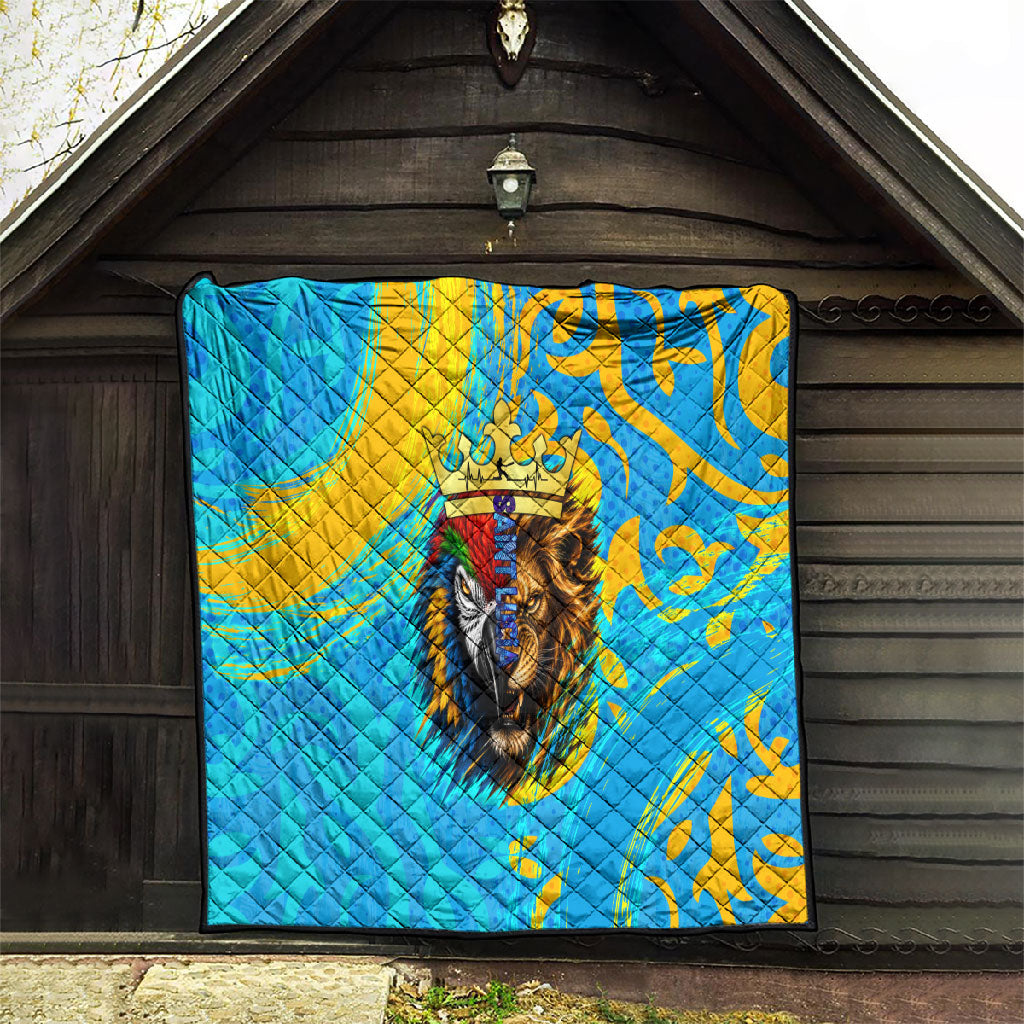 Saint Lucia Kings Cricket Quilt Crowned Lion And Parrot Half Style