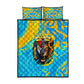 Saint Lucia Kings Cricket Quilt Bed Set Crowned Lion And Parrot Half Style
