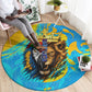 Saint Lucia Kings Cricket Round Carpet Crowned Lion And Parrot Half Style