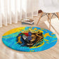 Saint Lucia Kings Cricket Round Carpet Crowned Lion And Parrot Half Style