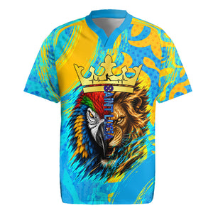 Saint Lucia Kings Cricket Rugby Jersey Crowned Lion And Parrot Half Style