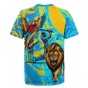 Saint Lucia Kings Cricket Rugby Jersey Crowned Lion And Parrot Half Style