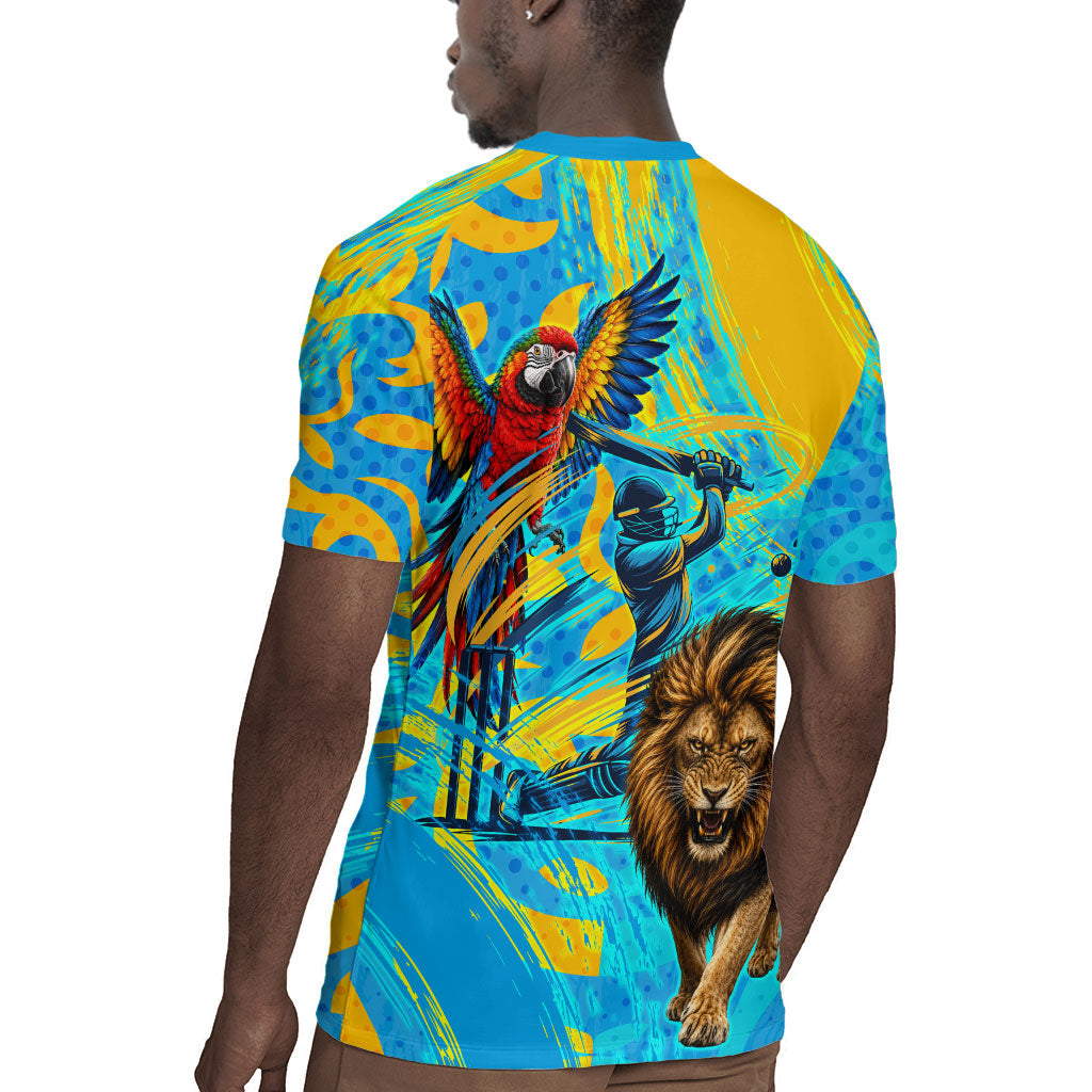 Saint Lucia Kings Cricket Rugby Jersey Crowned Lion And Parrot Half Style