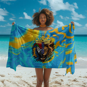 Saint Lucia Kings Cricket Sarong Crowned Lion And Parrot Half Style