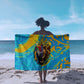 Saint Lucia Kings Cricket Sarong Crowned Lion And Parrot Half Style