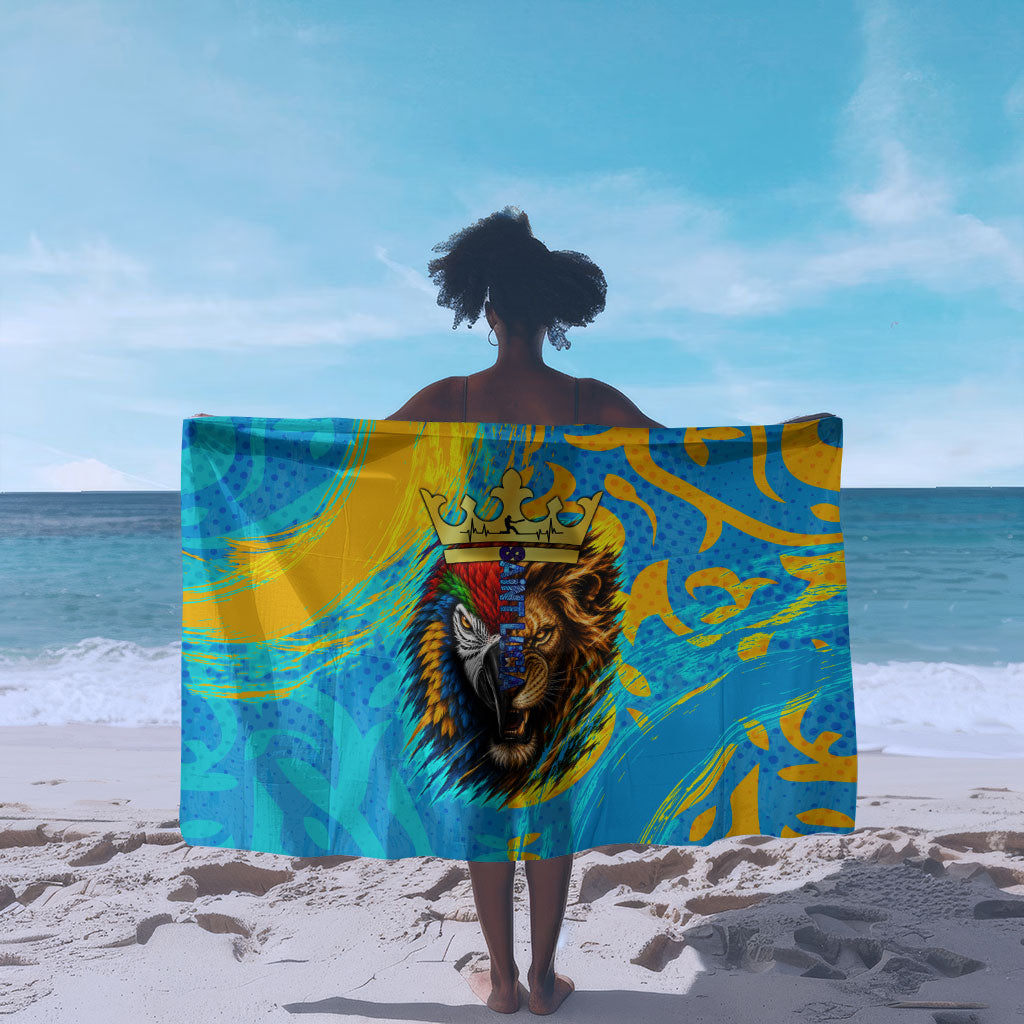 Saint Lucia Kings Cricket Sarong Crowned Lion And Parrot Half Style
