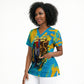 Saint Lucia Kings Cricket Scrub Top Crowned Lion And Parrot Half Style