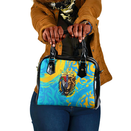 Saint Lucia Kings Cricket Shoulder Handbag Crowned Lion And Parrot Half Style