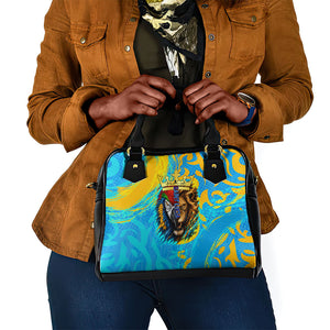 Saint Lucia Kings Cricket Shoulder Handbag Crowned Lion And Parrot Half Style