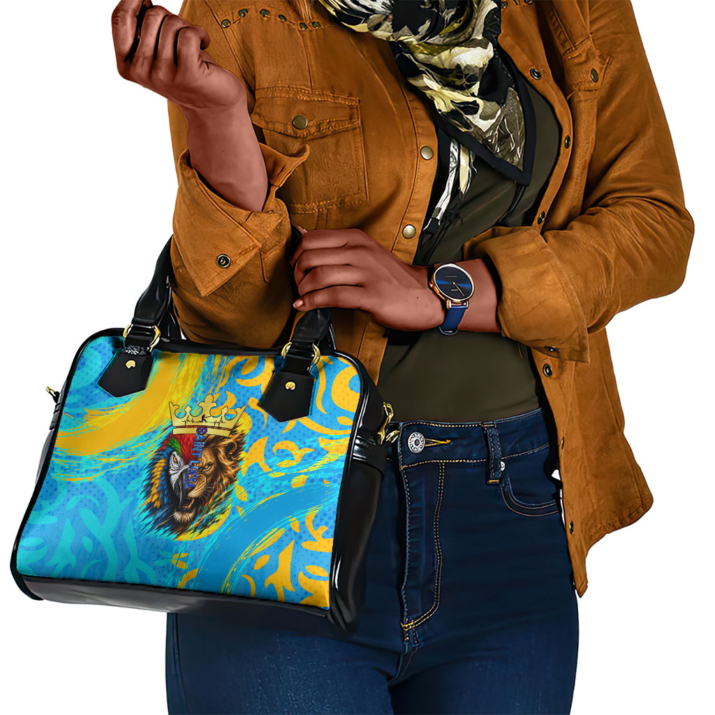 Saint Lucia Kings Cricket Shoulder Handbag Crowned Lion And Parrot Half Style