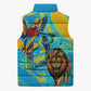 Saint Lucia Kings Cricket Sleeveless Puffer Jacket Crowned Lion And Parrot Half Style
