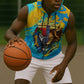 Saint Lucia Kings Cricket Sleeveless Zip Hoodie Crowned Lion And Parrot Half Style