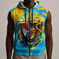 Saint Lucia Kings Cricket Sleeveless Zip Hoodie Crowned Lion And Parrot Half Style