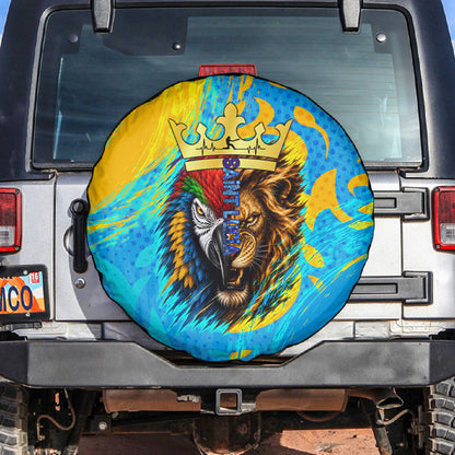 Saint Lucia Kings Cricket Spare Tire Cover Crowned Lion And Parrot Half Style