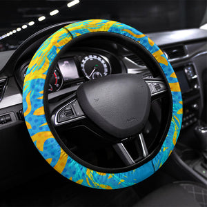 Saint Lucia Kings Cricket Steering Wheel Cover Crowned Lion And Parrot Half Style