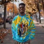 Saint Lucia Kings Cricket Sweatshirt Crowned Lion And Parrot Half Style