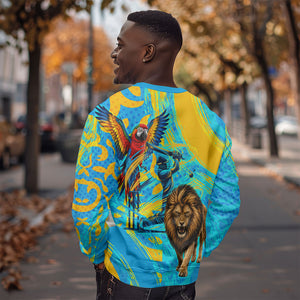 Saint Lucia Kings Cricket Sweatshirt Crowned Lion And Parrot Half Style