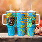 Saint Lucia Kings Cricket Tumbler With Handle Crowned Lion And Parrot Half Style