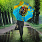 Saint Lucia Kings Cricket Umbrella Crowned Lion And Parrot Half Style