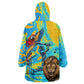 Saint Lucia Kings Cricket Wearable Blanket Hoodie Crowned Lion And Parrot Half Style