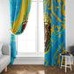 Saint Lucia Kings Cricket Window Curtain Crowned Lion And Parrot Half Style