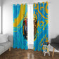 Saint Lucia Kings Cricket Window Curtain Crowned Lion And Parrot Half Style