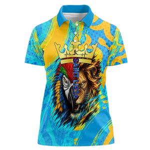 Saint Lucia Kings Cricket Women Polo Shirt Crowned Lion And Parrot Half Style