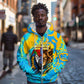 Saint Lucia Kings Cricket Zip Hoodie Crowned Lion And Parrot Half Style
