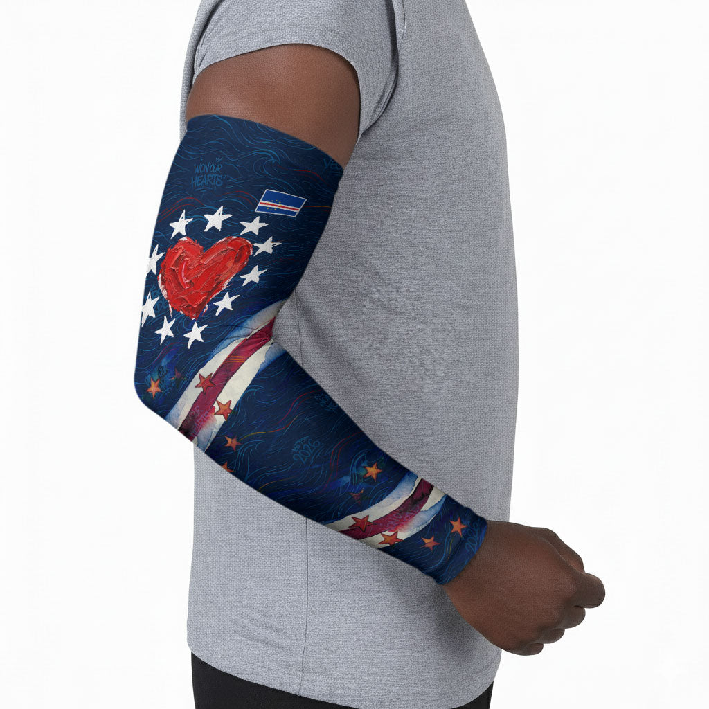 Cape Verde World Football 2026 Arm Sleeves Blue Sharks Won Our Hearts - Oil Paint Style
