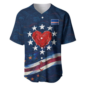 Cape Verde World Football 2026 Baseball Jersey Blue Sharks Won Our Hearts - Oil Paint Style