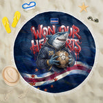 Cape Verde World Football 2026 Beach Blanket Blue Sharks Won Our Hearts - Oil Paint Style