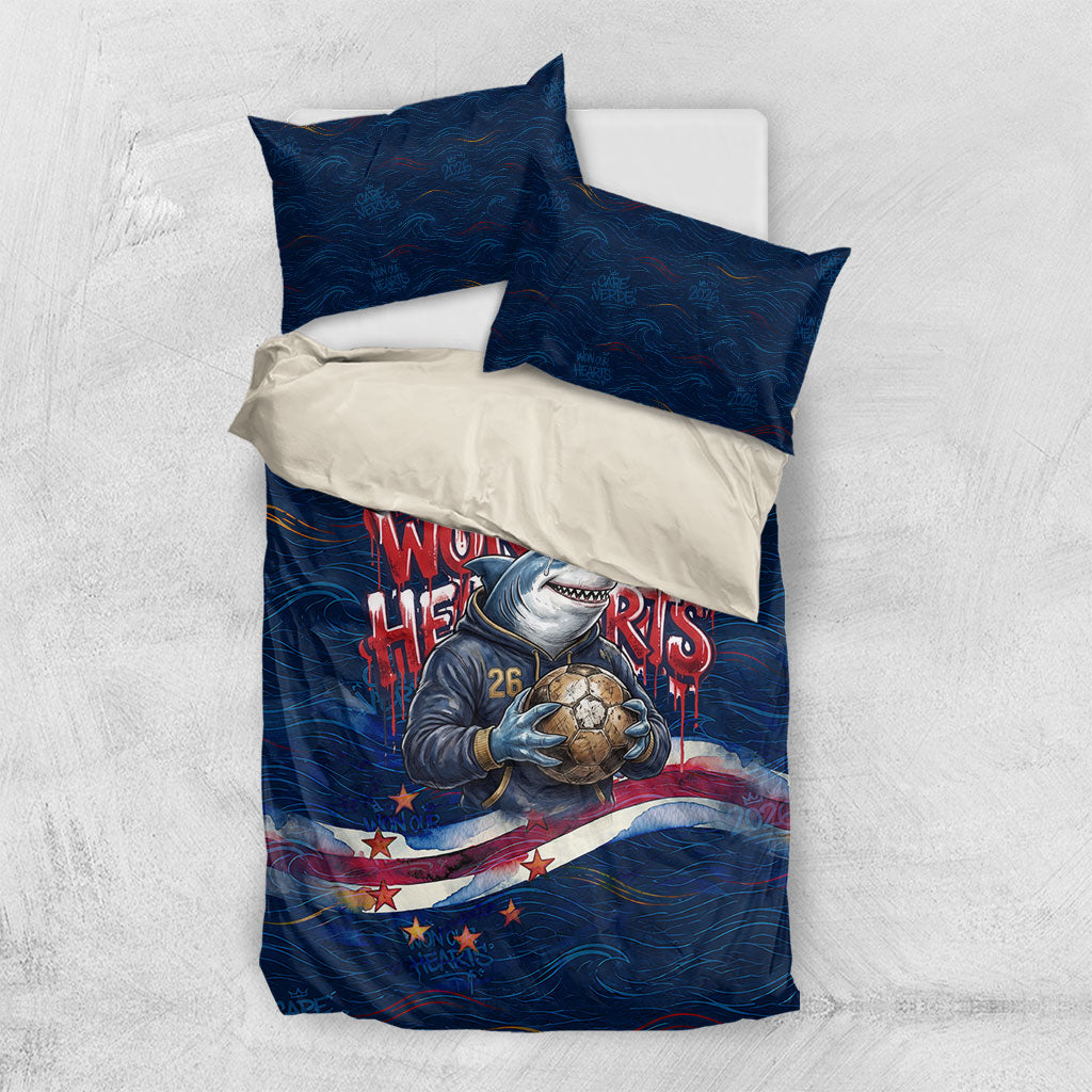 Cape Verde World Football 2026 Bedding Set Blue Sharks Won Our Hearts - Oil Paint Style