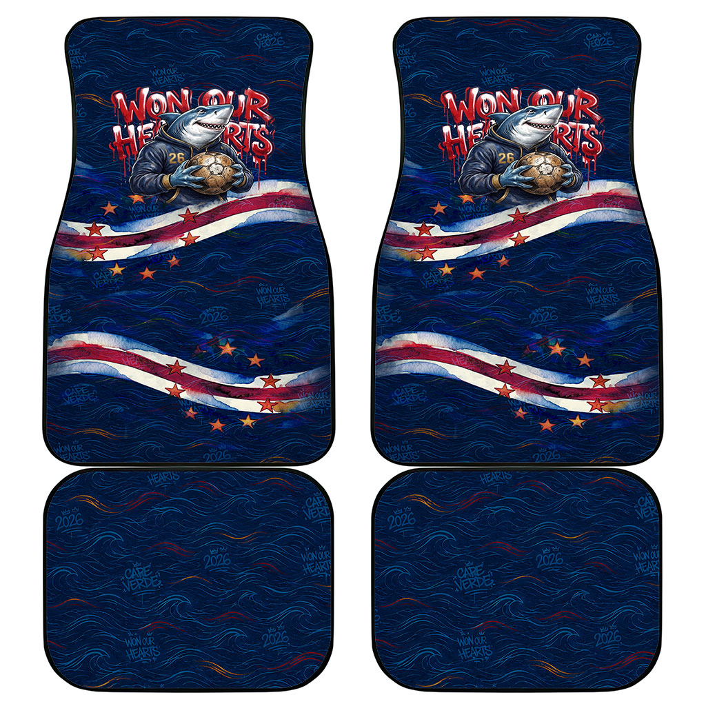 Cape Verde World Football 2026 Car Mats Blue Sharks Won Our Hearts - Oil Paint Style