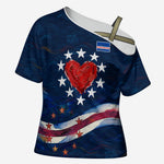 Cape Verde World Football 2026 Cross Shoulder Shirt Blue Sharks Won Our Hearts - Oil Paint Style