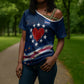 Cape Verde World Football 2026 Cross Shoulder Shirt Blue Sharks Won Our Hearts - Oil Paint Style