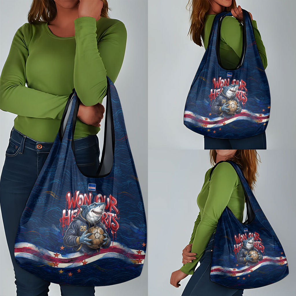 Cape Verde World Football 2026 Grocery Bag Blue Sharks Won Our Hearts - Oil Paint Style