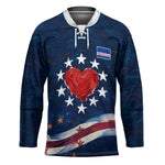 Cape Verde World Football 2026 Hockey Jersey Blue Sharks Won Our Hearts - Oil Paint Style