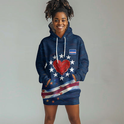 Cape Verde World Football 2026 Hoodie Dress Blue Sharks Won Our Hearts - Oil Paint Style