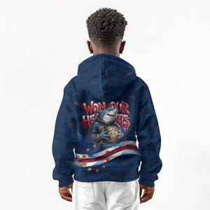 Cape Verde World Football 2026 Kid Hoodie Blue Sharks Won Our Hearts - Oil Paint Style