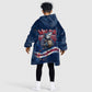 Cape Verde World Football 2026 Kid Wearable Blanket Hoodie Blue Sharks Won Our Hearts - Oil Paint Style