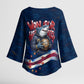 Cape Verde World Football 2026 Kimono Sleeve Blouse Blue Sharks Won Our Hearts - Oil Paint Style