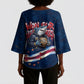 Cape Verde World Football 2026 Kimono Sleeve Blouse Blue Sharks Won Our Hearts - Oil Paint Style