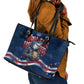 Cape Verde World Football 2026 Leather Tote Bag Blue Sharks Won Our Hearts - Oil Paint Style